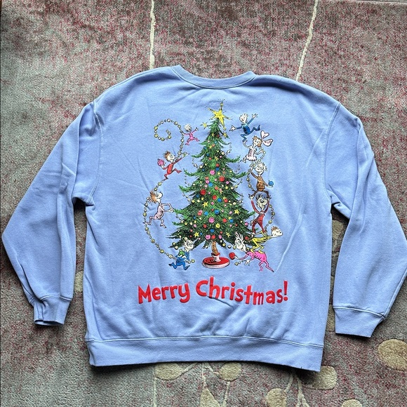 Dr Seuss The Grinch Christmas sweatshirt periwinkle xl Max the dog Cindy Lou Who - Picture 4 of 17